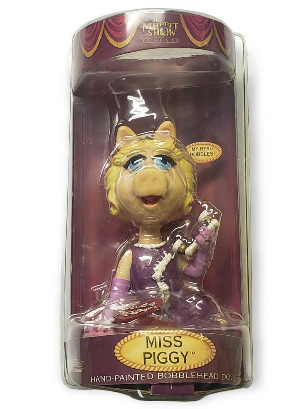 Jim Henson Miss Piggy Hand Painted Bobblehead Doll Ceramic Figurine Muppet Show